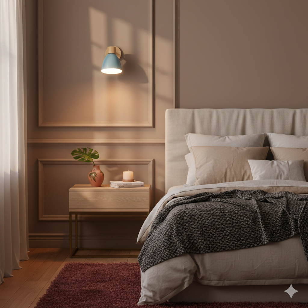 Nelvira – Minimalist Wooden Cone LED Wall Light