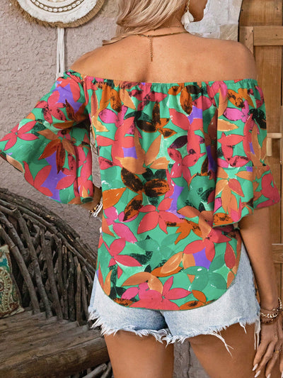 Gemma | Off-Shoulder Blouse with Playful Print