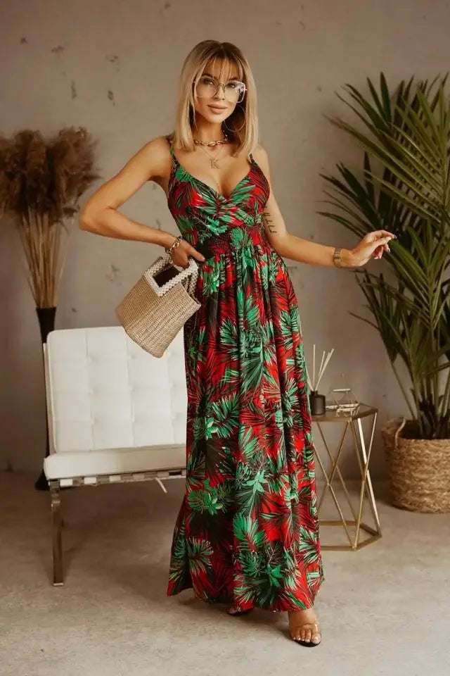 Geneva | Elegante Maxi Jurk met Verfijnde Print