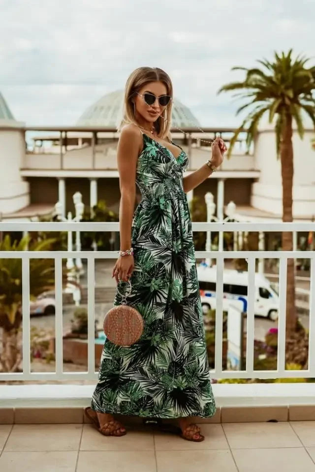 Geneva | Elegante Maxi Jurk met Verfijnde Print