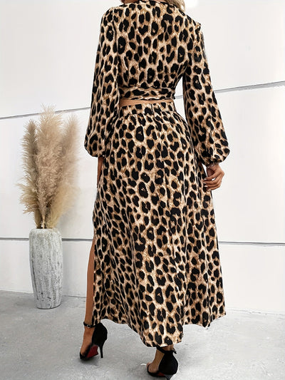 Genevieve | Leopard Print Split Hem Sexy Set 