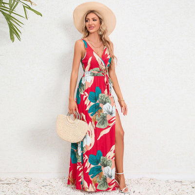 Geraldine | Elegante Maxi Jurk met Tropische Print