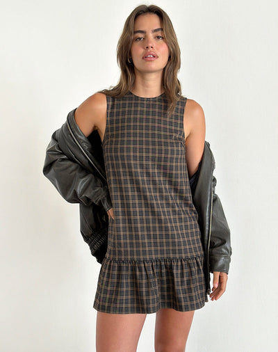 Griselda | Trendy Babydoll Jurk met Ruitpatroon