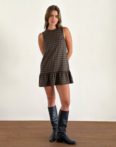 Griselda | Trendy Babydoll Jurk met Ruitpatroon