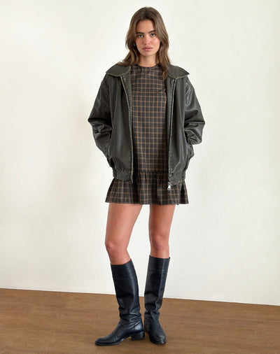 Griselda | Trendy Babydoll Jurk met Ruitpatroon