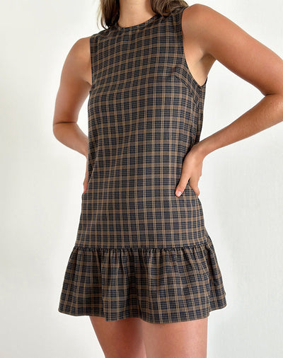 Griselda | Trendy Babydoll Jurk met Ruitpatroon