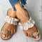 Livia - sandals with ruffles and pineapple details
