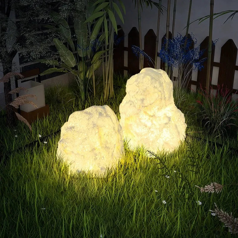 Delorien - Sculptural Stone Outdoor Lamp