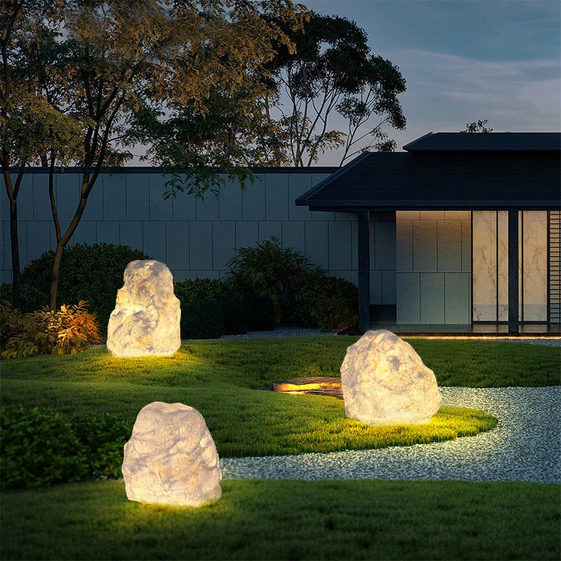 Delorien - Sculptural Stone Outdoor Lamp