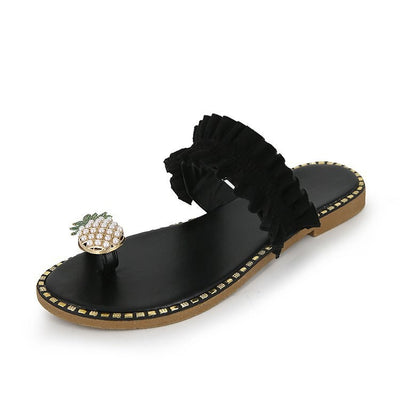 Livia - sandals with ruffles and pineapple details