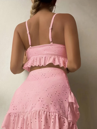 Hannah | Cute Top with Bow and Ruffle Skirt 