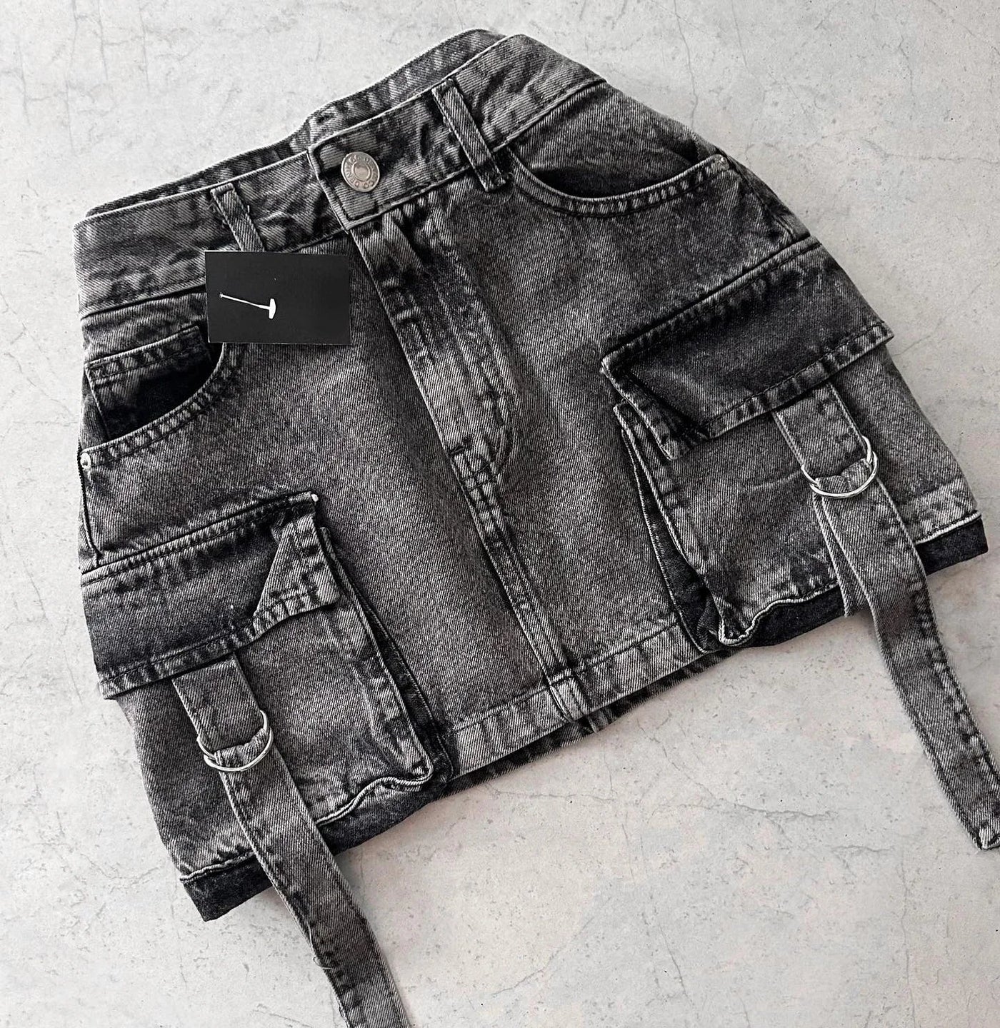 Dalina - A-lijn Denim Rok in Effen Kleur