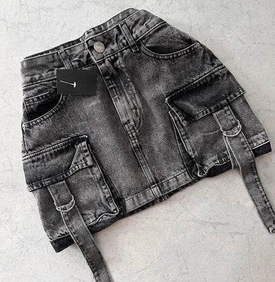 Dalina - A-lijn Denim Rok in Effen Kleur