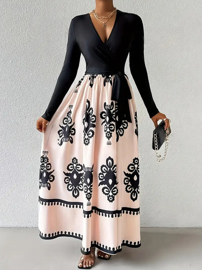 Harper | Elegante Jurk met Geometrisch Motief voor Dames