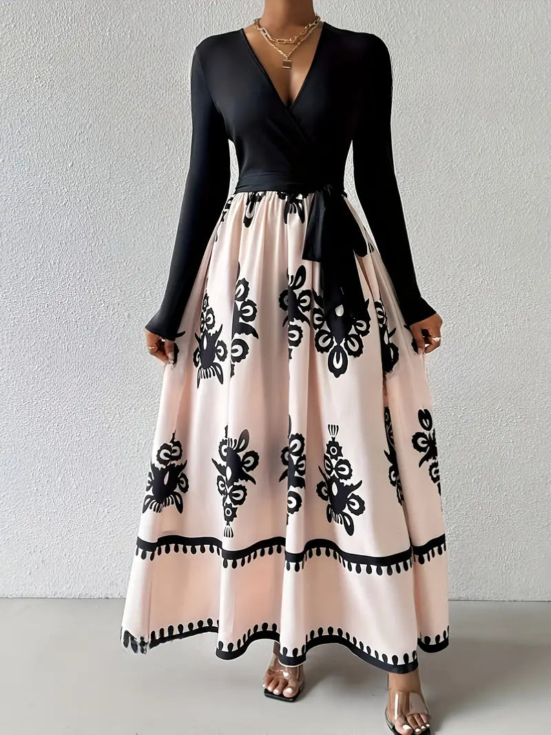 Harper | Elegante Jurk met Geometrisch Motief voor Dames