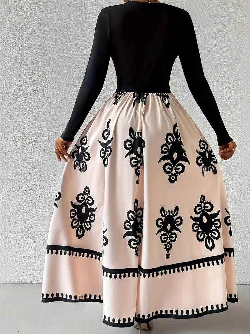 Harper | Elegante Jurk met Geometrisch Motief voor Dames