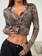 Harper | Leopard Print Mesh Crop Blouse 