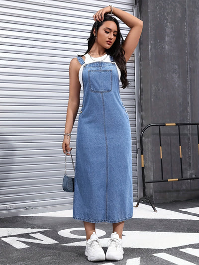 Hayley | Trendy Denim Jurk met Stijlvolle Knopen