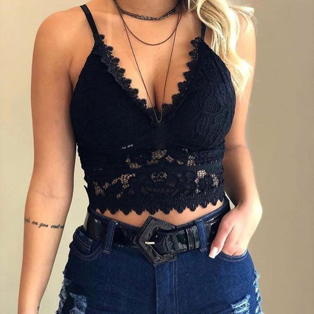 Galia - Seductive Lace Bralette Crop Top