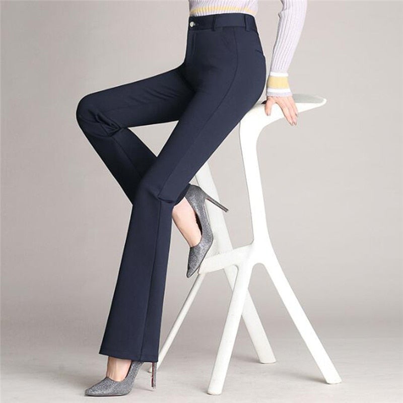 Noor | Uitlopende hoge taille broek