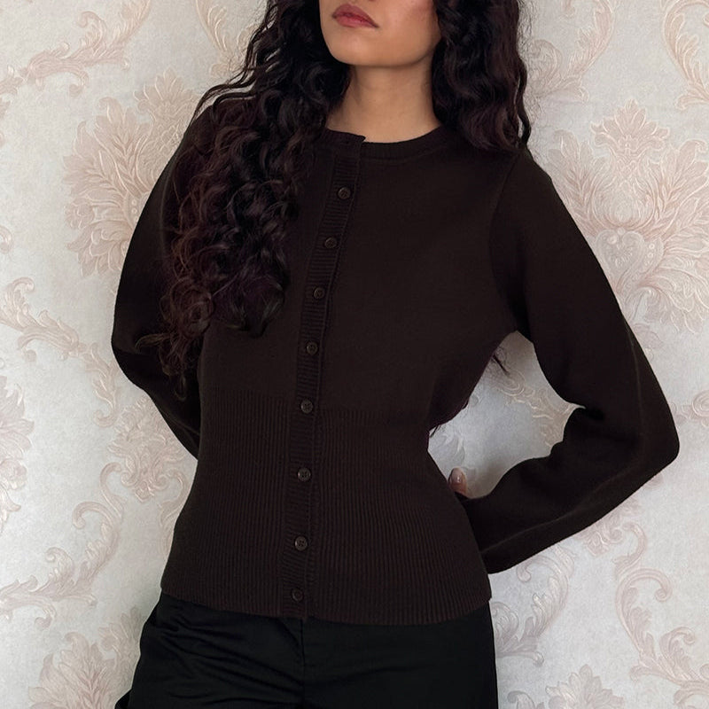 Hilde | Elegant Ribbed Cardigan with a Fitted Fit