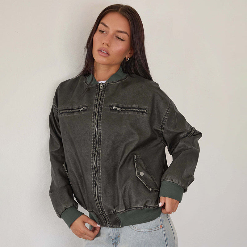 Hildegard | Vintage Bomber Jacket with a Rugged, Worn Look