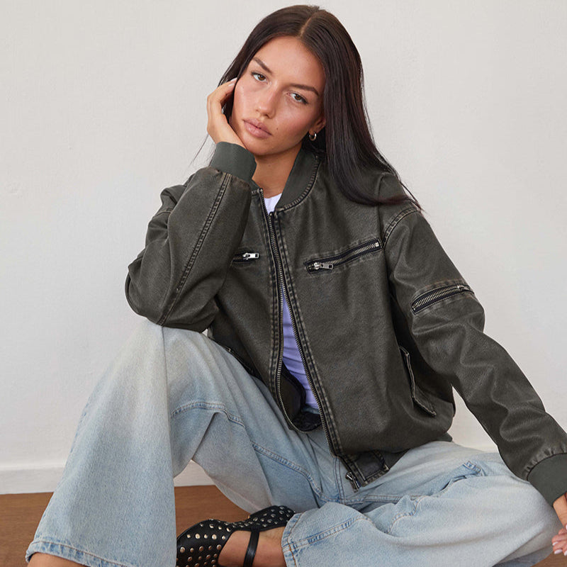 Hildegard | Vintage Bomber Jacket with a Rugged, Worn Look
