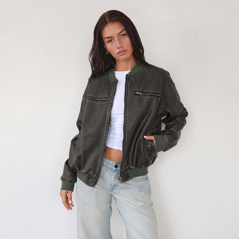 Hildegard | Vintage Bomber Jacket with a Rugged, Worn Look