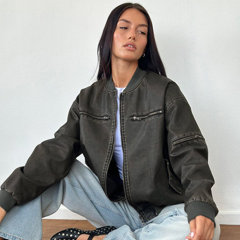 Hildegard | Vintage Bomber Jacket with a Rugged, Worn Look