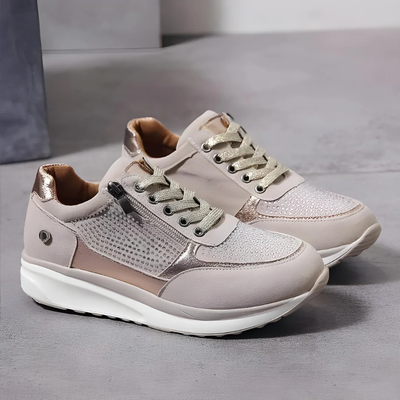 Dames Sneakers met Ritssluiting - Verhoogde Zool - Ademend Mesh
