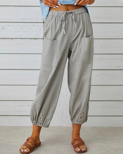 Airy trousers – Casual style with elasticated hem and pockets