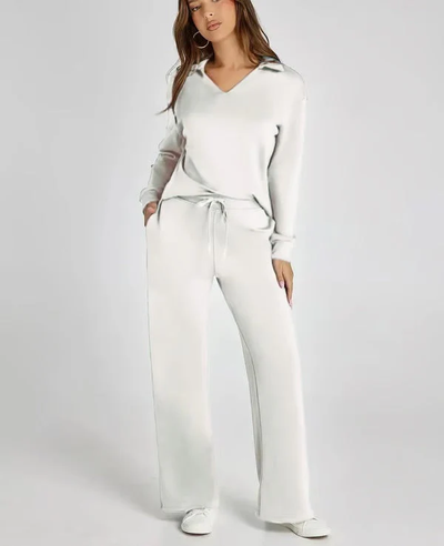Tweedelige Lounge Set met Kraag – Casual Chic