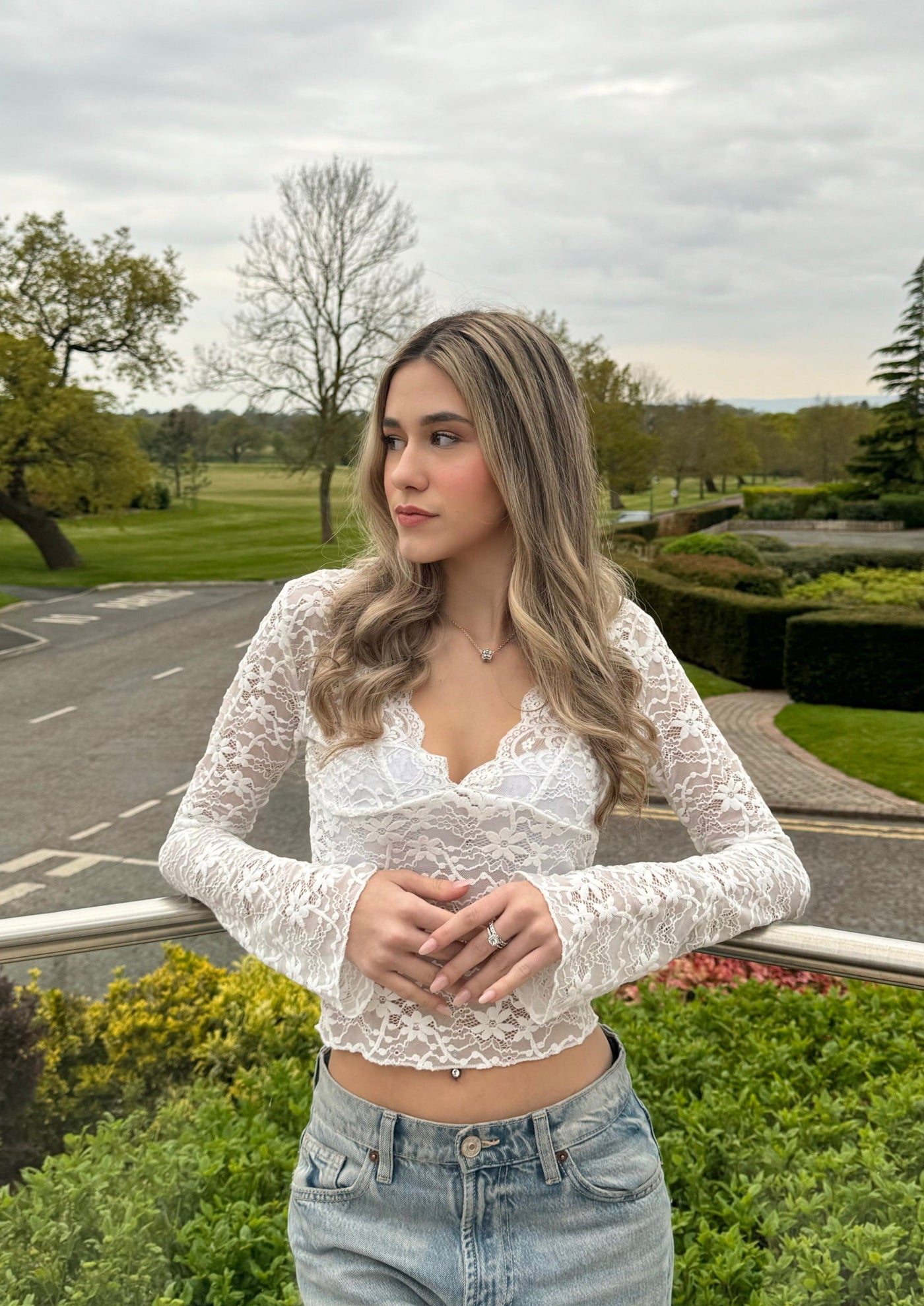 Lunelle - Lace Bell Sleeve Top