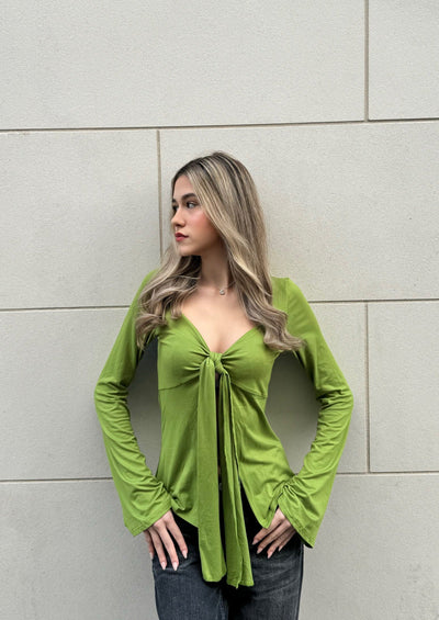 Elyana - V-Neck Tie Front Top