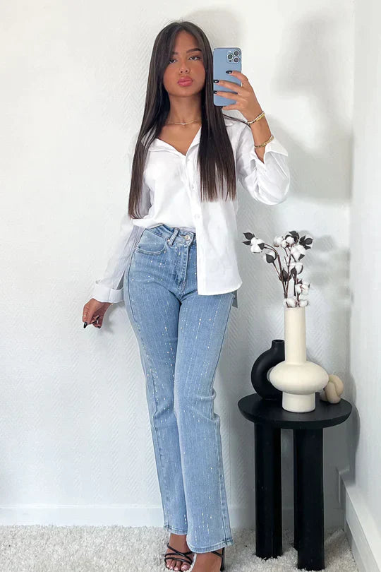 Orpah - Trendy Glanzende Broek voor Vrouwen