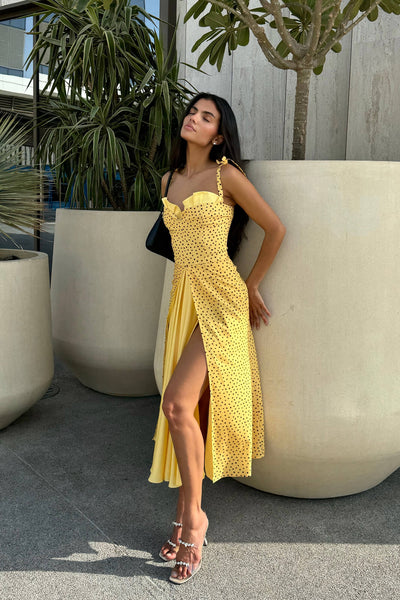 Stefania - Lange maxi-jurk met V-halslijn