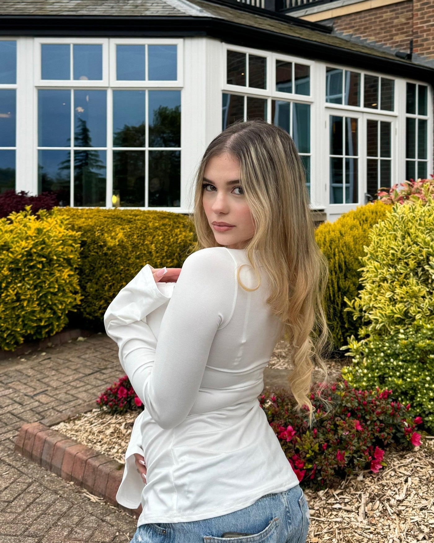 Leandra - Flared Sleeve Tie-Front Top