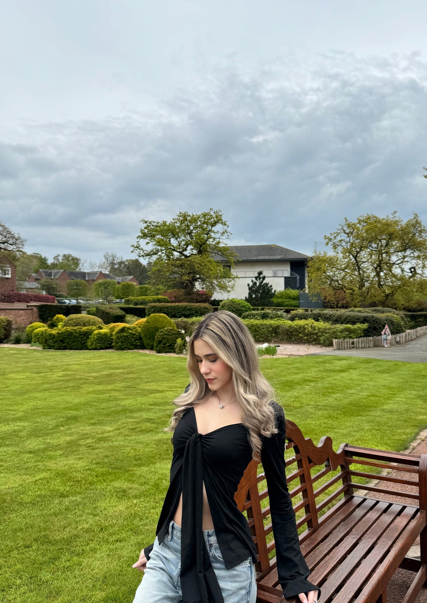 Elviana - Long Sleeve Tie-Front Top