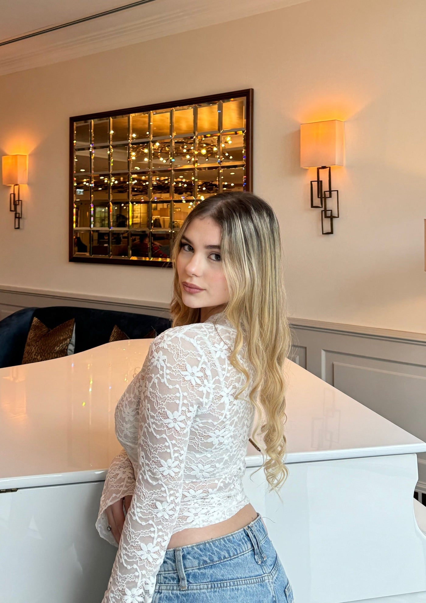 Lunelle - Lace Bell Sleeve Top