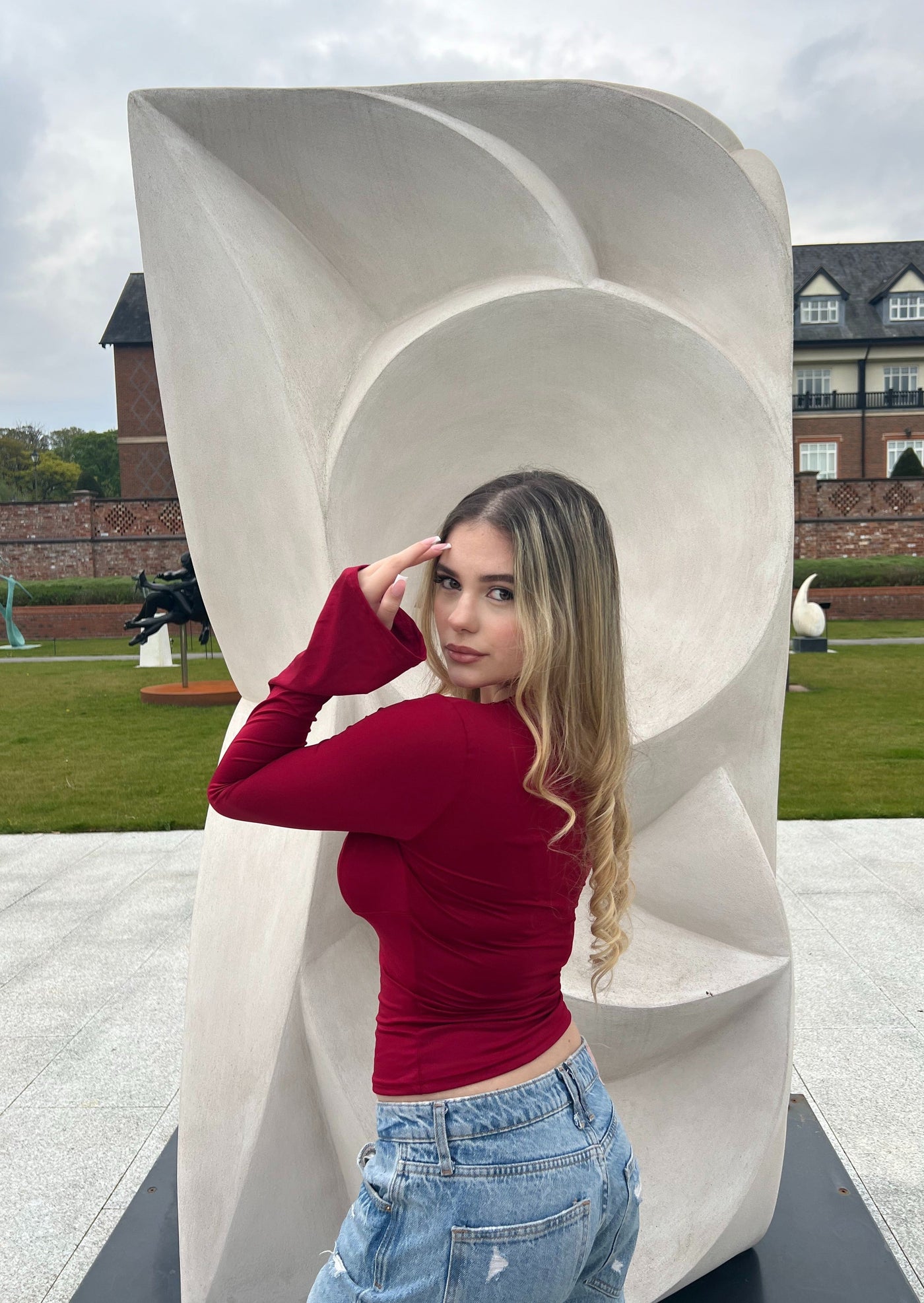 Isalina - Lace-Trimmed V-Neck Top