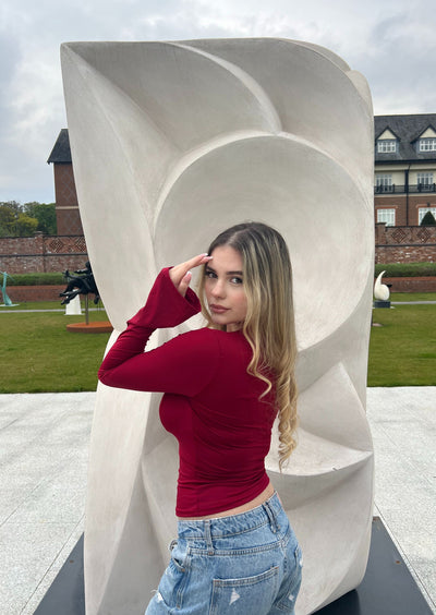 Isalina - Lace-Trimmed V-Neck Top