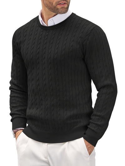 Slim fit fijn gebreide heren trui met ronde hals