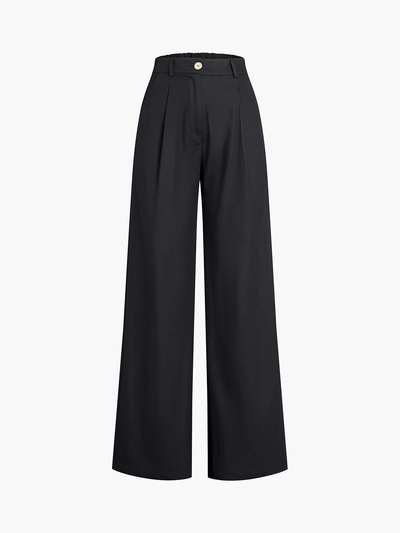 Tweedelige dames set – Mouwloze cropped top en wijde pantalon