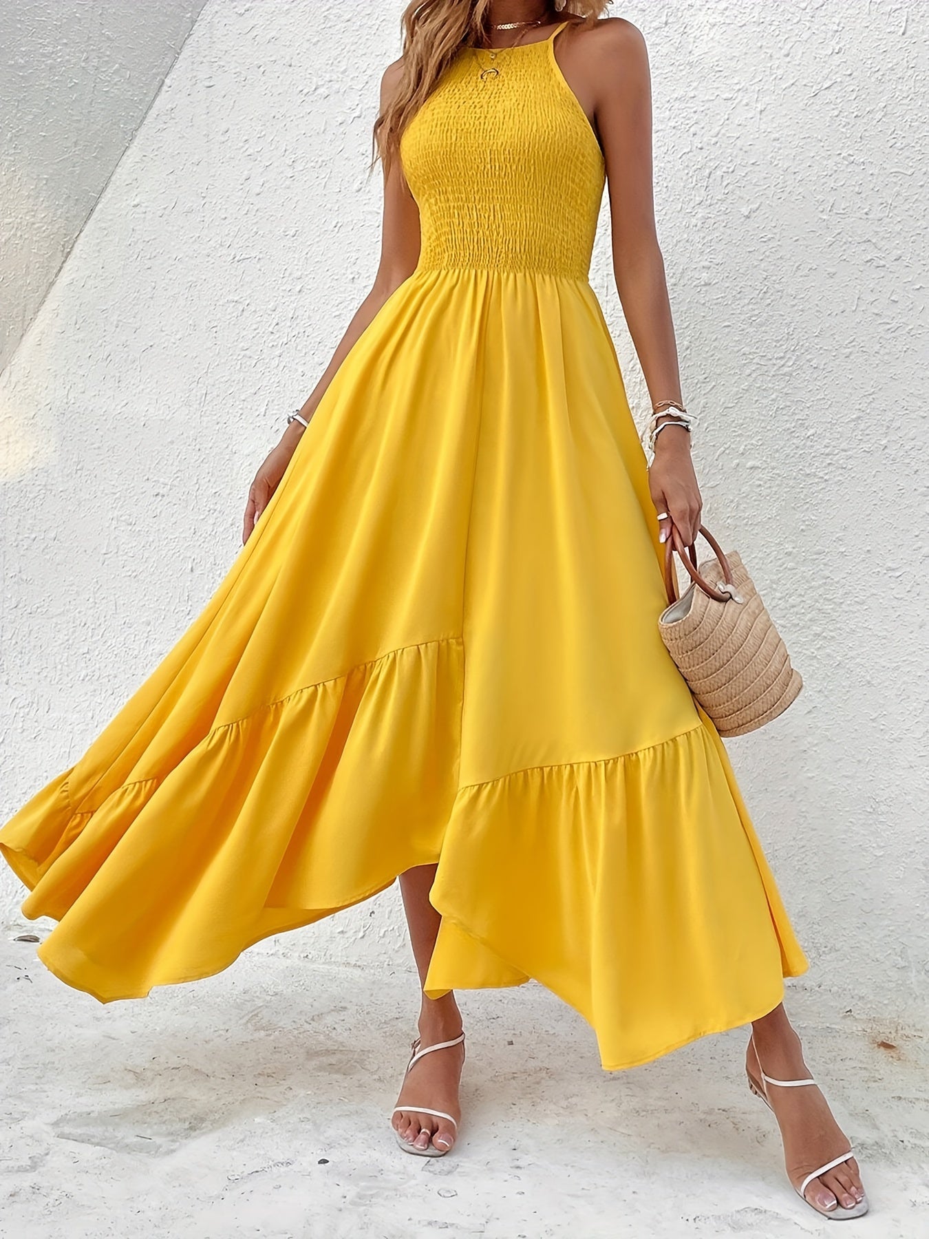 Ilse | Elegante Maxi Jurk met Vrouwelijke Halslijn