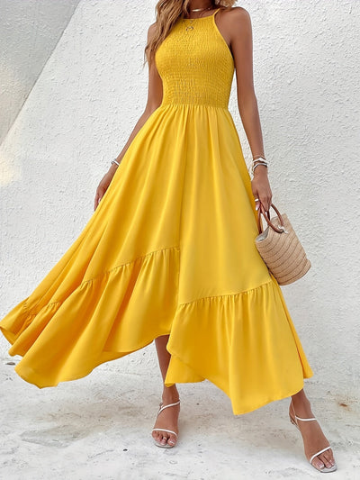 Ilse | Elegante Maxi Jurk met Vrouwelijke Halslijn