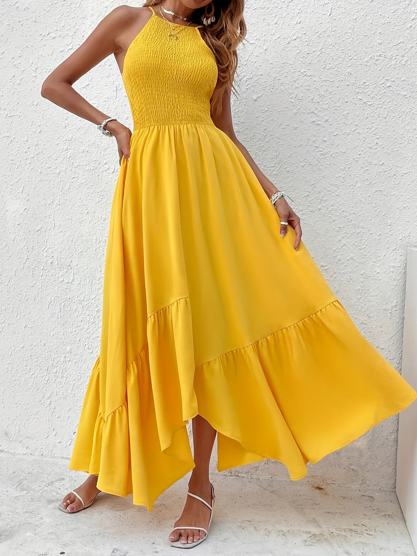 Ilse | Elegante Maxi Jurk met Vrouwelijke Halslijn