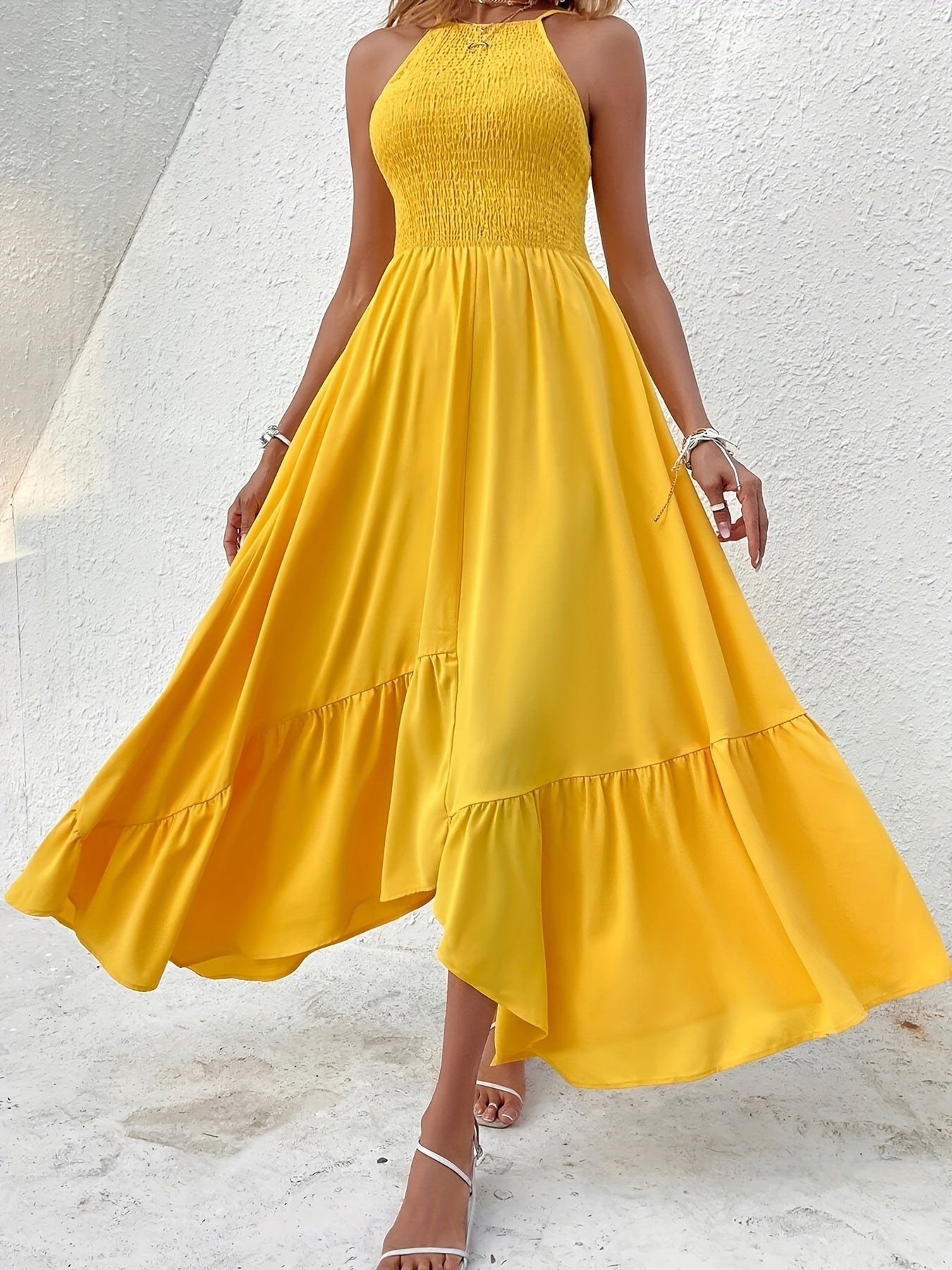 Ilse | Elegante Maxi Jurk met Vrouwelijke Halslijn