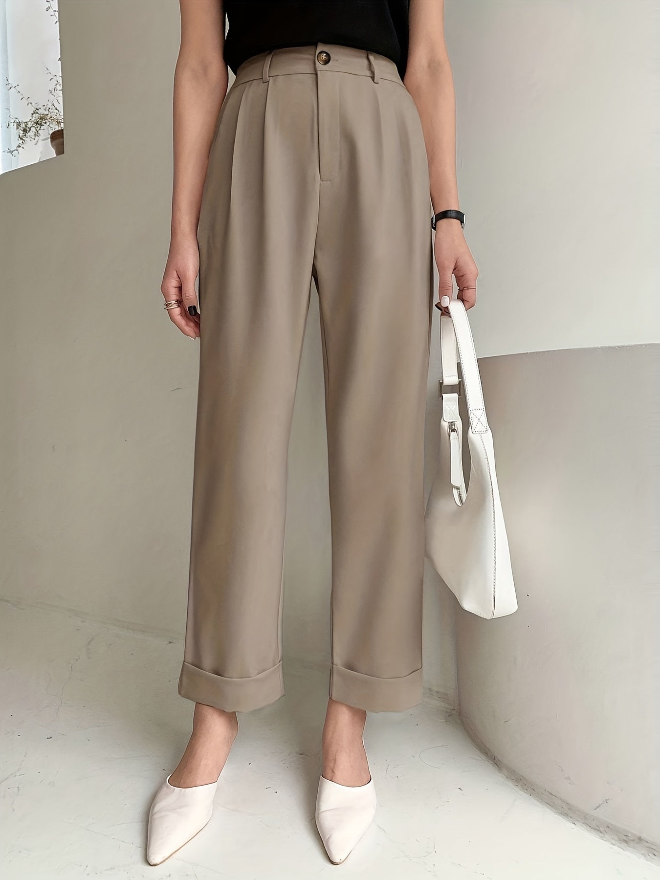 Inah | Elegant Wide Leg Trousers with High Waist 