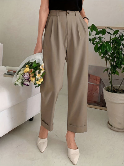 Inah | Elegant Wide Leg Trousers with High Waist 
