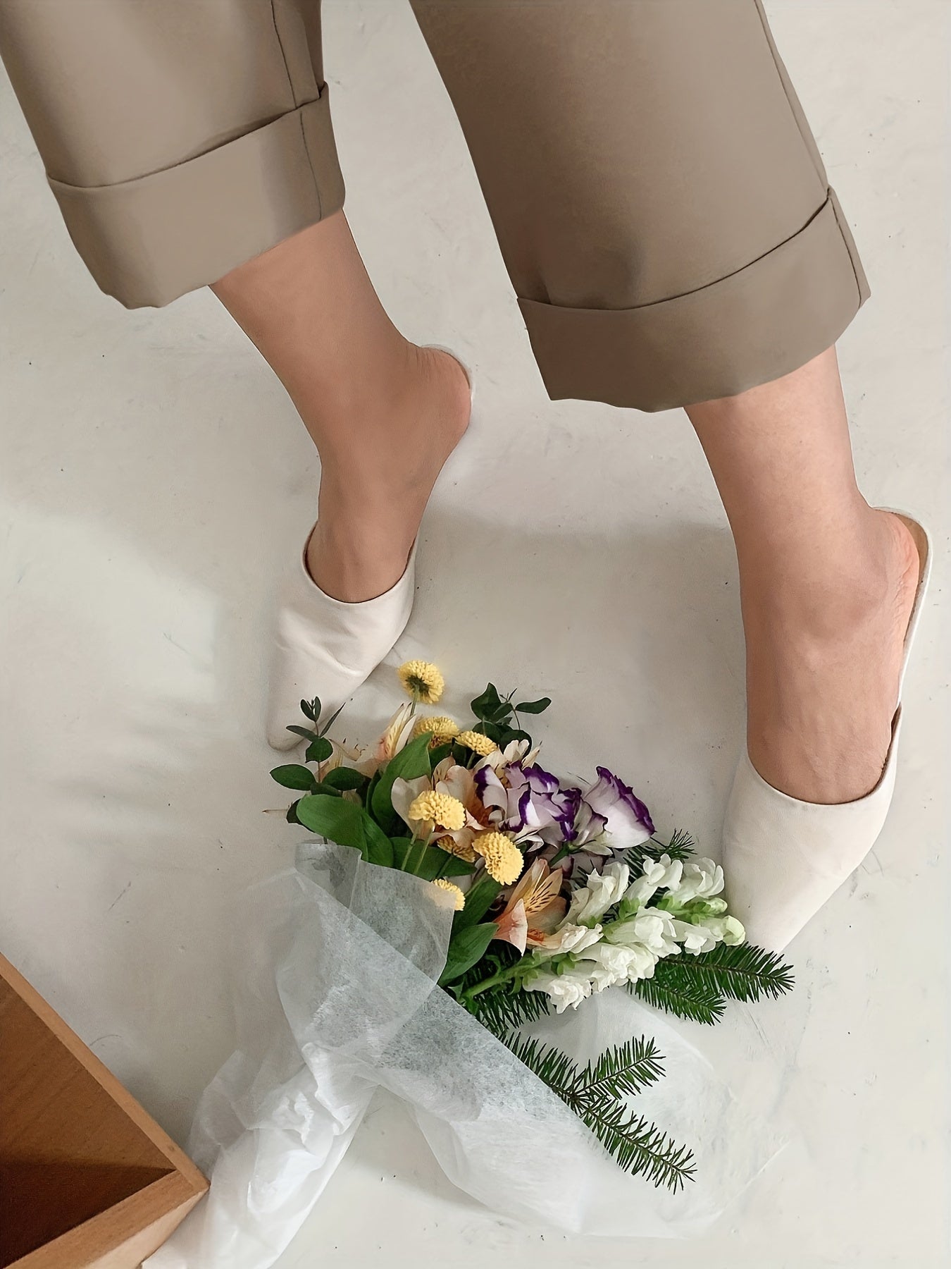 Inah | Elegant Wide Leg Trousers with High Waist 